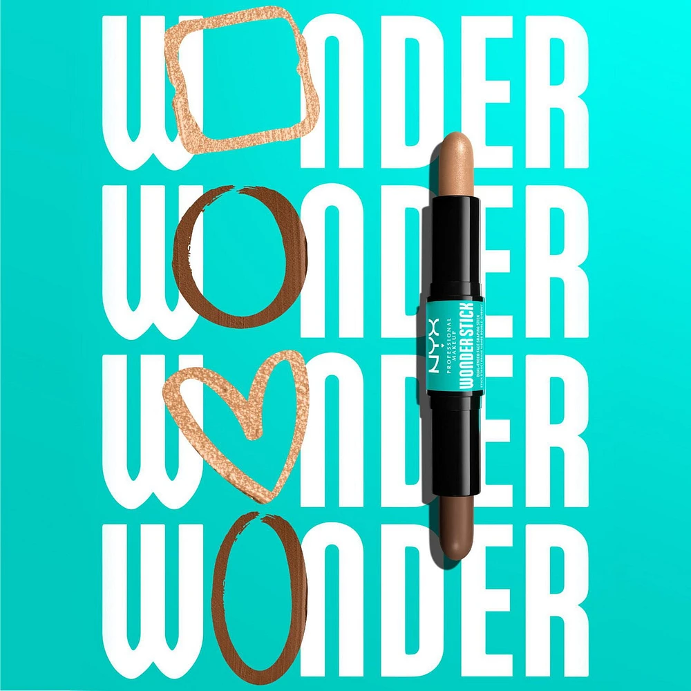 NYX PROFESSIONAL MAKEUP, Bâton Wonder, Bâton à deux extrémités, Modelant et Illuminateur - DEEP Bâton modelant et illuminateur à deux extrémités