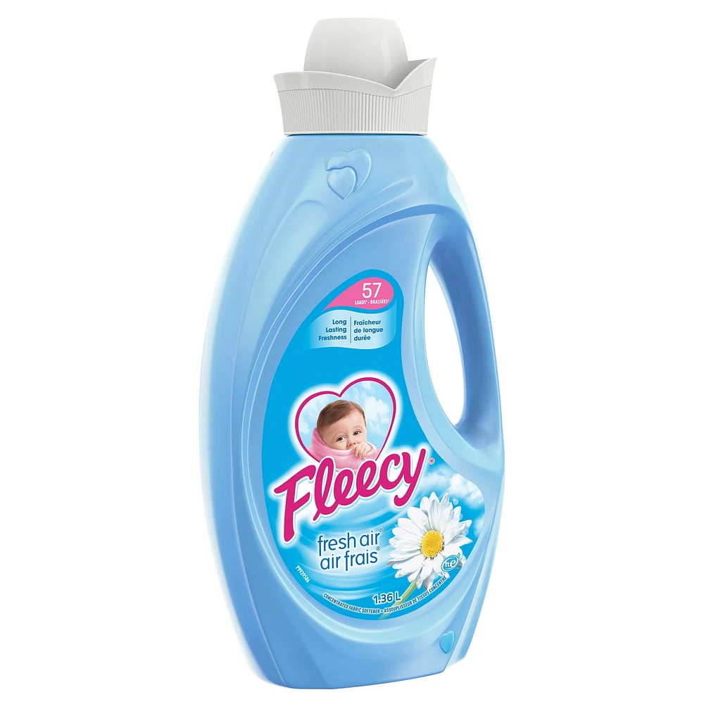 Fleecy Liquid Fabric Softener, Fresh Air. (Fabric Conditioner), 1.36L - 57 Loads