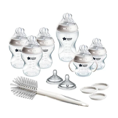 Tommee Tippee Natural Start Grow with Baby Bottle Set, 5oz, 9oz and 11oz, Slow, Medium and Thicker Flow Nipples, Removable Bottle Handles, Self-Sterilizing