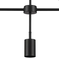 4-Light Matte Black Adjustable Height Geometrical Track Lighting with Pivoting Shades