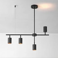 4-Light Matte Black Adjustable Height Geometrical Track Lighting with Pivoting Shades