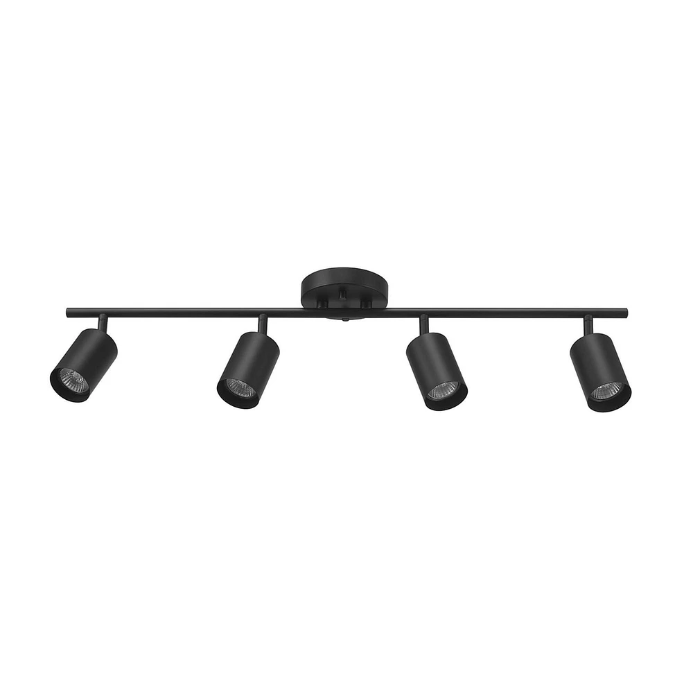 30" 4-Light Matte Black Track Lighting Bar