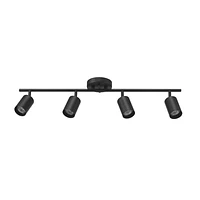 30" 4-Light Matte Black Track Lighting Bar