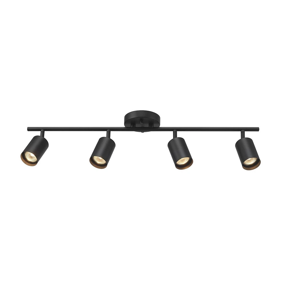 30" 4-Light Matte Black Track Lighting Bar