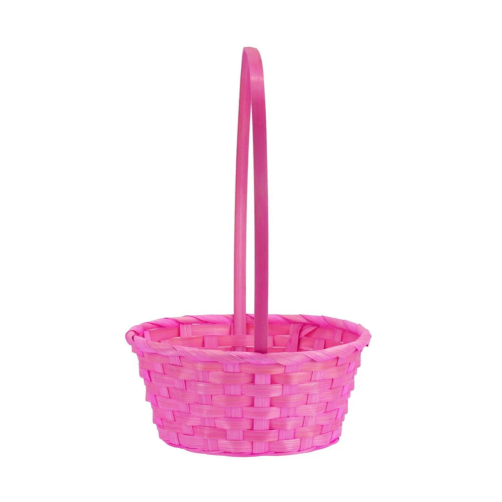 Small Pink Bamboo Basket