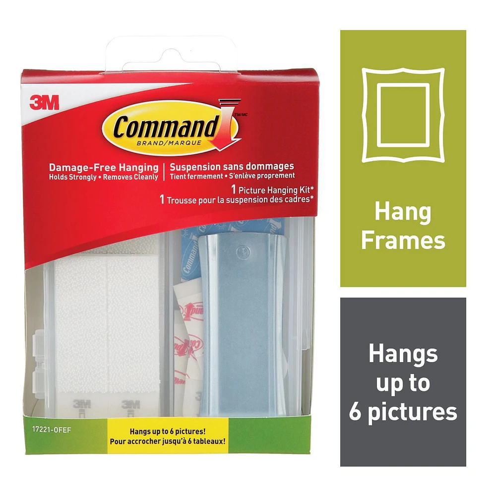 Command™ Picture Hanging Kit 17221-OFEF, Assorted, White, 24 Pieces, Command™ Kit 17221-OFEF