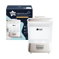 Stérilisateur et séchoir électrique à vapeur Tommee Tippee Steridryer pour biberons et accessoires, tue les virus* et 99,9 % des bactéries, blanc