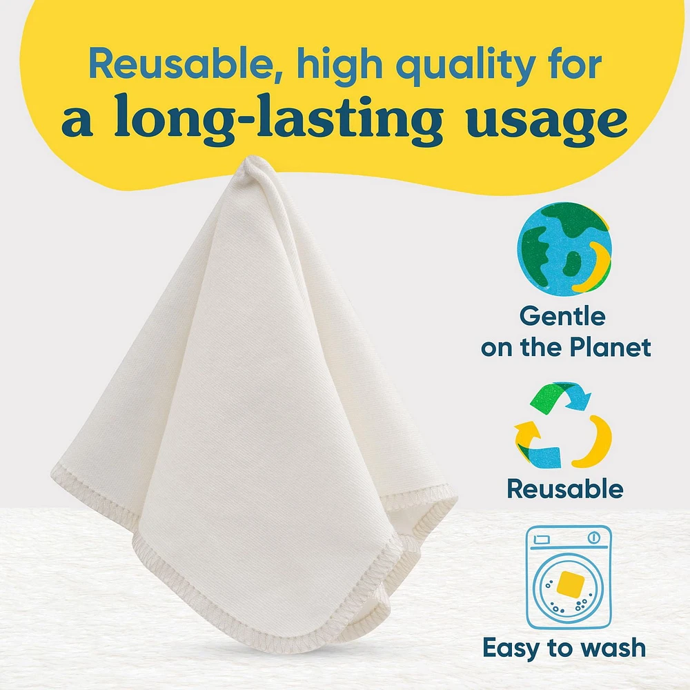 10 lingettes en coton bio