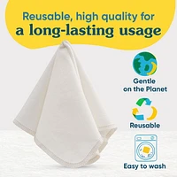 10 lingettes en coton bio