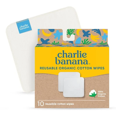 10 lingettes en coton bio