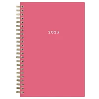 2023 Weekly Monthly Planner, 5x8, Blue Sky, Solid Pink