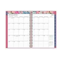 2023 Weekly Monthly Planner, 5x8, Blue Sky, Solid Pink