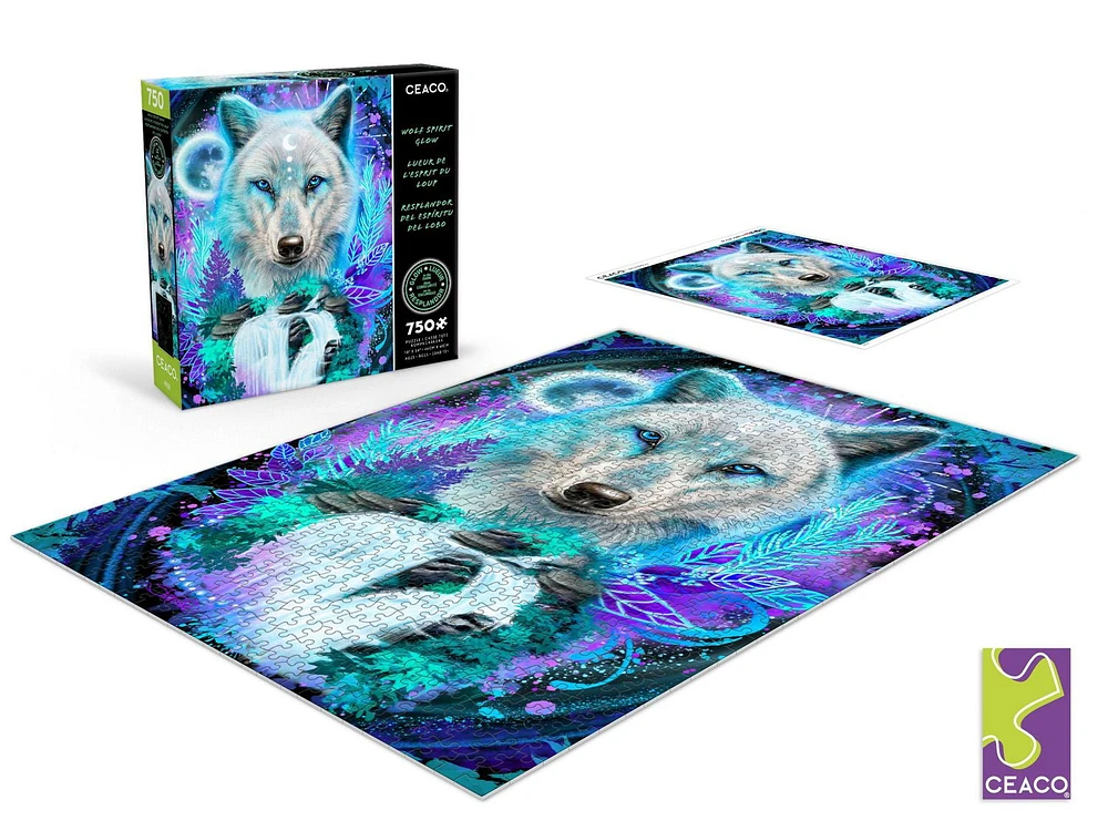 Ceaco Wolf Spirit Glow 750pc Puzzle