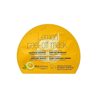 iN.gredients Lemon peel off mask, Lemon Peel Off Mask, 1 treatment, Moisturizing and Nourishing