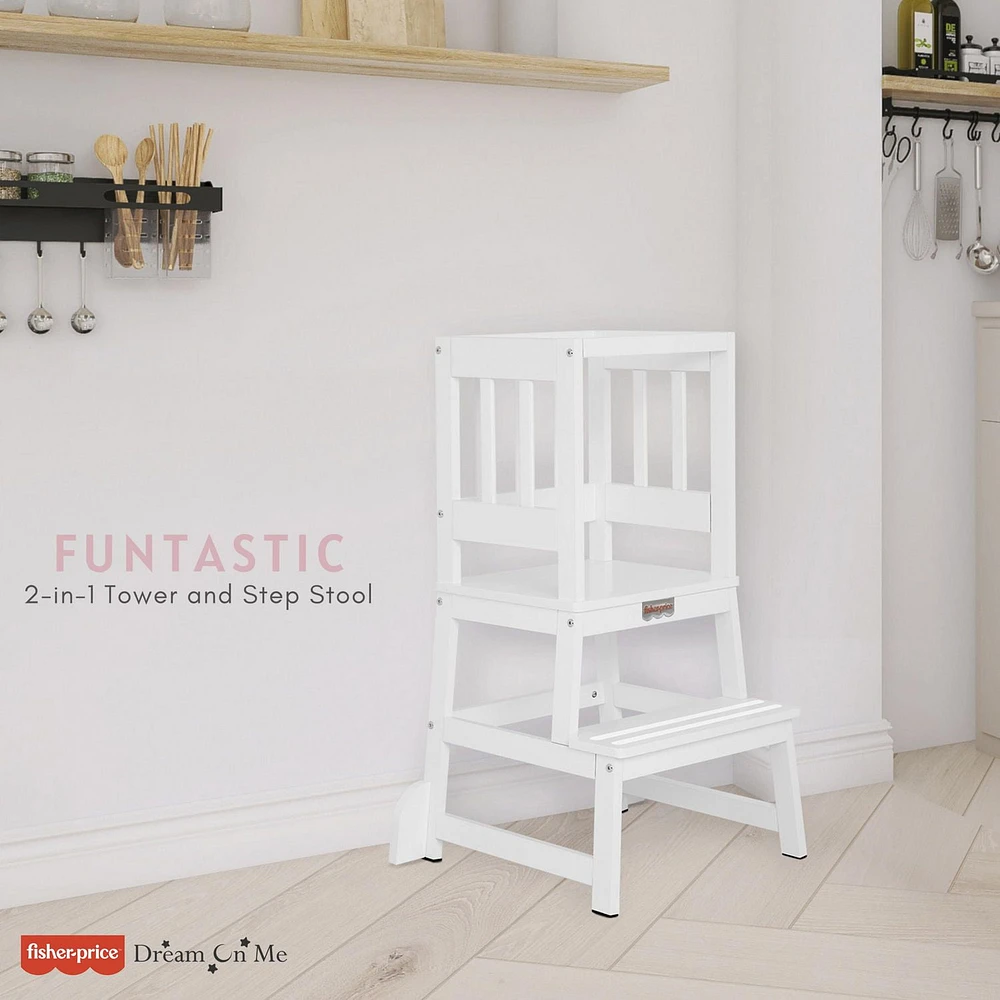 Fisher Price 2-en-1 Tour et tabouret Funtastic Polyvalente
