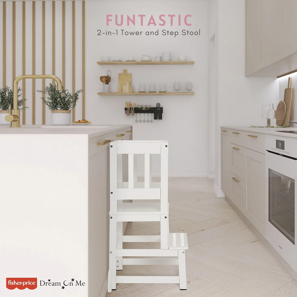Fisher Price 2-en-1 Tour et tabouret Funtastic Polyvalente