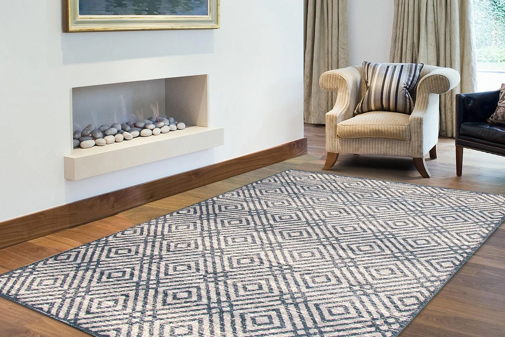 ECARPET Area Rug for Living Room, Geometric Indoor Carpet Ember Collection