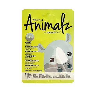 Pretty Animalz Rhino Sheet Mask, Rhino Printed Sheet Mask, 21ml, Moisturizing