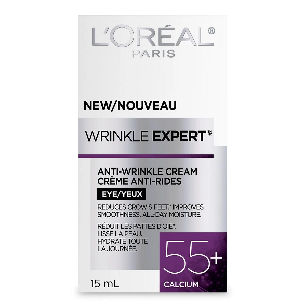 L'Oreal Paris Wrinkle Expert 55+ Crème Yeux Anti-âge avec Calcium, 15 mL 14 GR