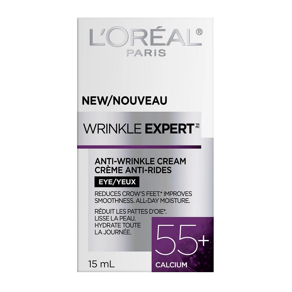 L'Oreal Paris Wrinkle Expert 55+ Crème Yeux Anti-âge avec Calcium, 15 mL 14 GR