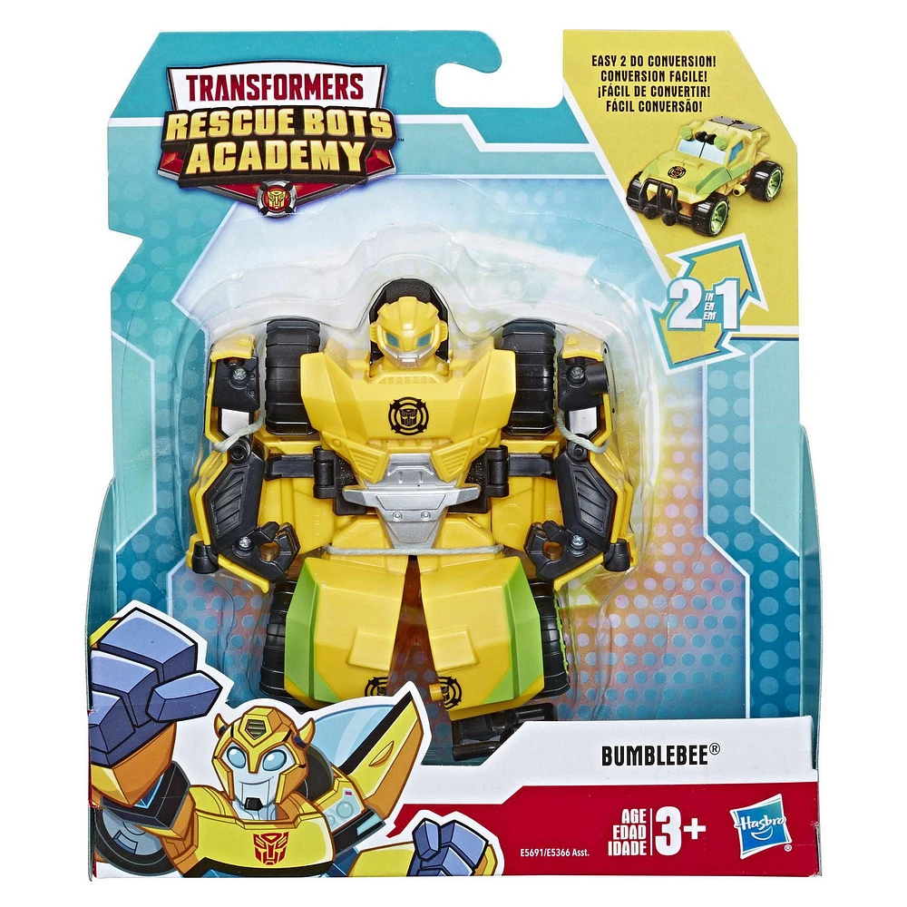 Playskool Heroes Transformers Rescue Bots Academy Bumblebee Converting Toy Robot, 4.5-Inch Action Figure, Toys for Kids Ages 3 and Up