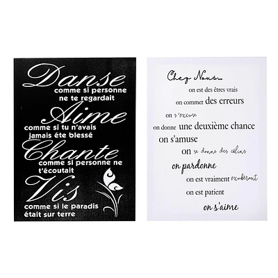 Canvas Wall Art (Inspirational French) (Asstd) - Set of 2