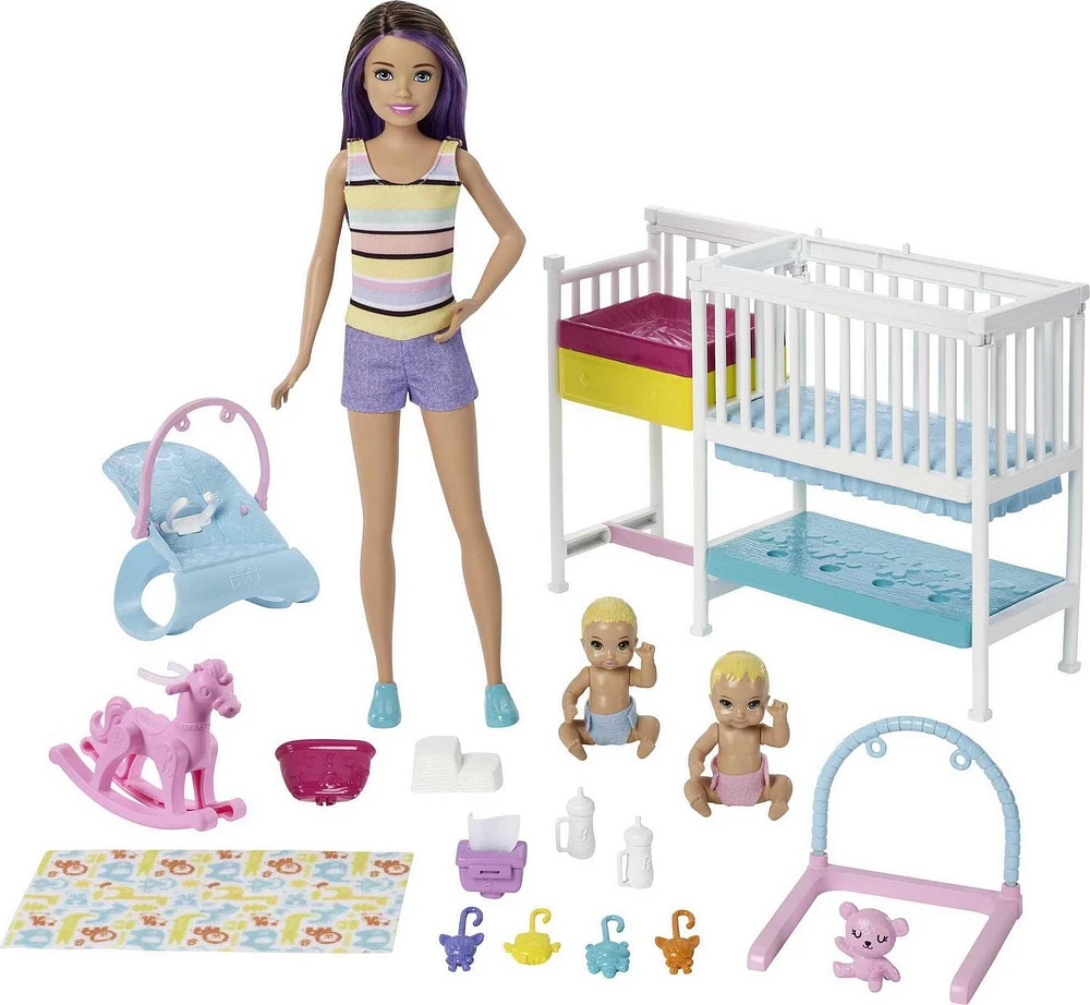 Barbie Skipper Babysitters Inc. Nap ‘n' Nurture Nursery Dolls and Playset