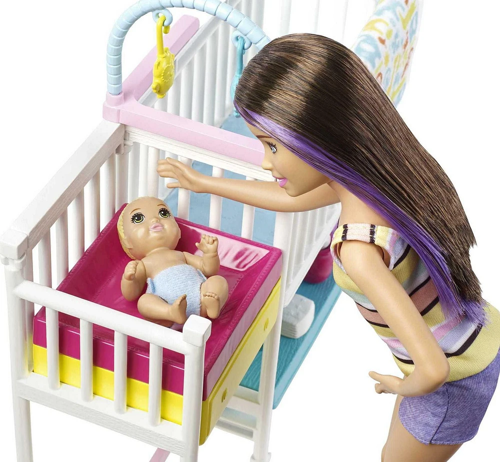 Barbie Skipper Babysitters Inc. Nap ‘n' Nurture Nursery Dolls and Playset