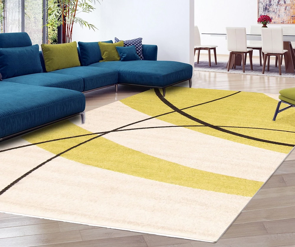 ECARPET Contemporary Area Rug, Swirl Lines Abstract Carpet Cosi Collection