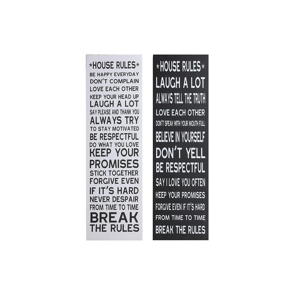 Canvas Wall Art (House Rules) (Assorted) - Set of 2