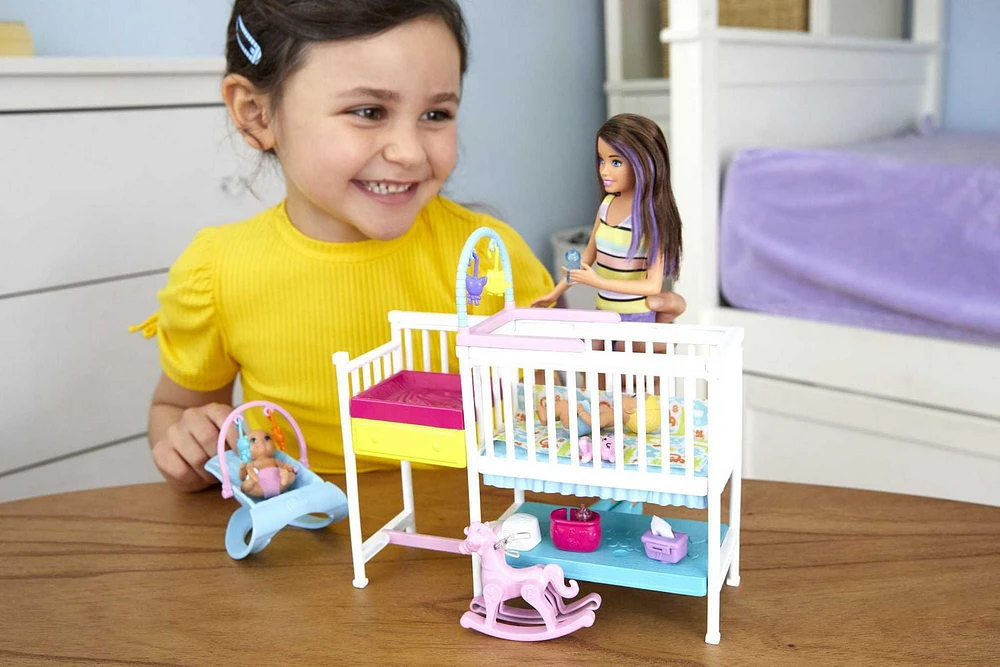 Barbie Skipper Babysitters Inc. Nap ‘n' Nurture Nursery Dolls and Playset