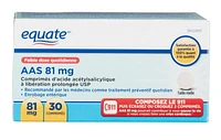 Equate Asa 81 mg Enteric Coated Tablets, 30 Tablets, Daily Preventive Therapy