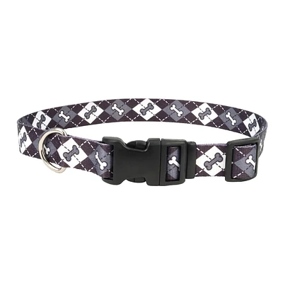 Pet Attire By Coastal Collier pour chien réglable en os noirs, 5/8" x 12"-18"