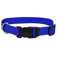 Pet Attire By Coastal Collier réglable pour chien avec boucle en plastique Bleu, 1" x 18" - 26" 1" x 18" - 26"