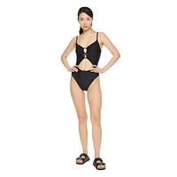 Maillot 1 pièce avec motif ajouré No Boundaries pour femmes Tailles TP–TTG
