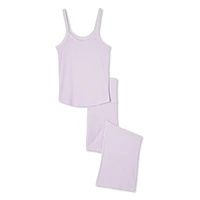 No Boundaries Women's Rib Cami Pajama 2-Piece Set, Sizes XS-XXL