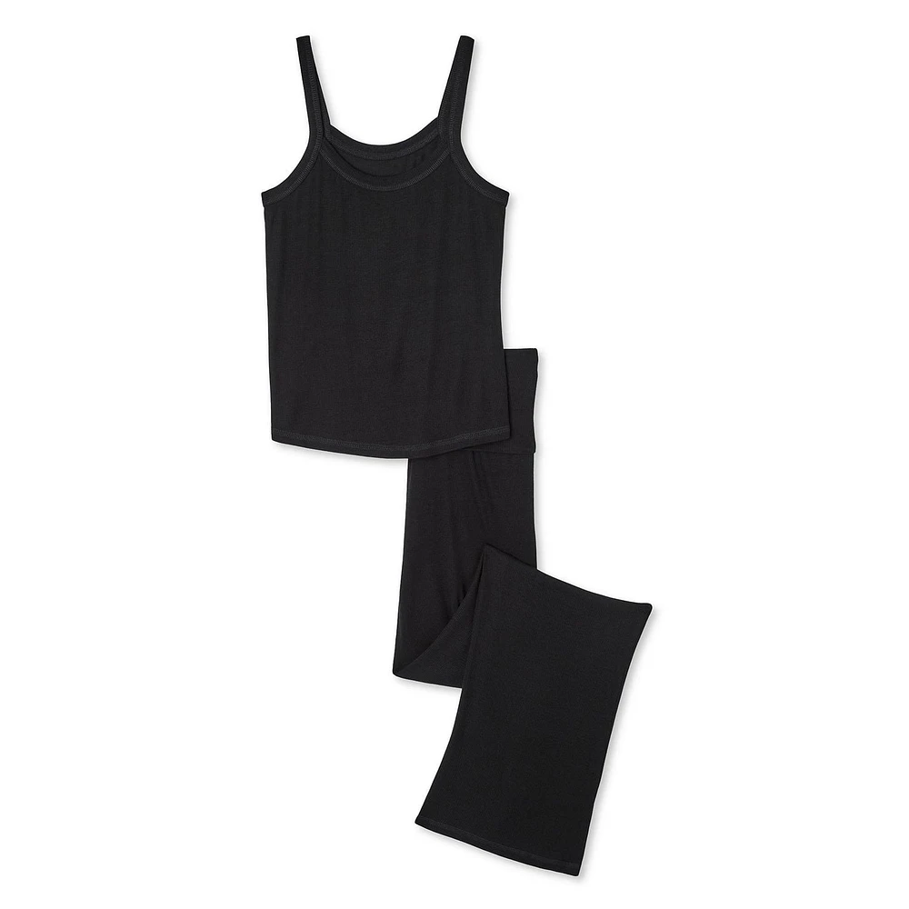 No Boundaries Women's Rib Cami Pajama 2-Piece Set, Sizes XS-XXL