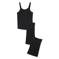 No Boundaries Women's Rib Cami Pajama 2-Piece Set, Sizes XS-XXL