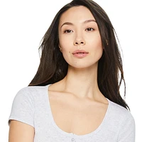 T-shirt henley No Boundaries pour femmes Tailles TP–TTG
