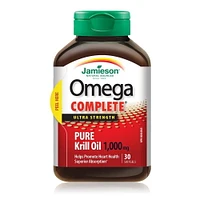 Jamieson Omega Complete Ultra Strength Super Krill Oil 1,000 mg Softgels, 30 softgels