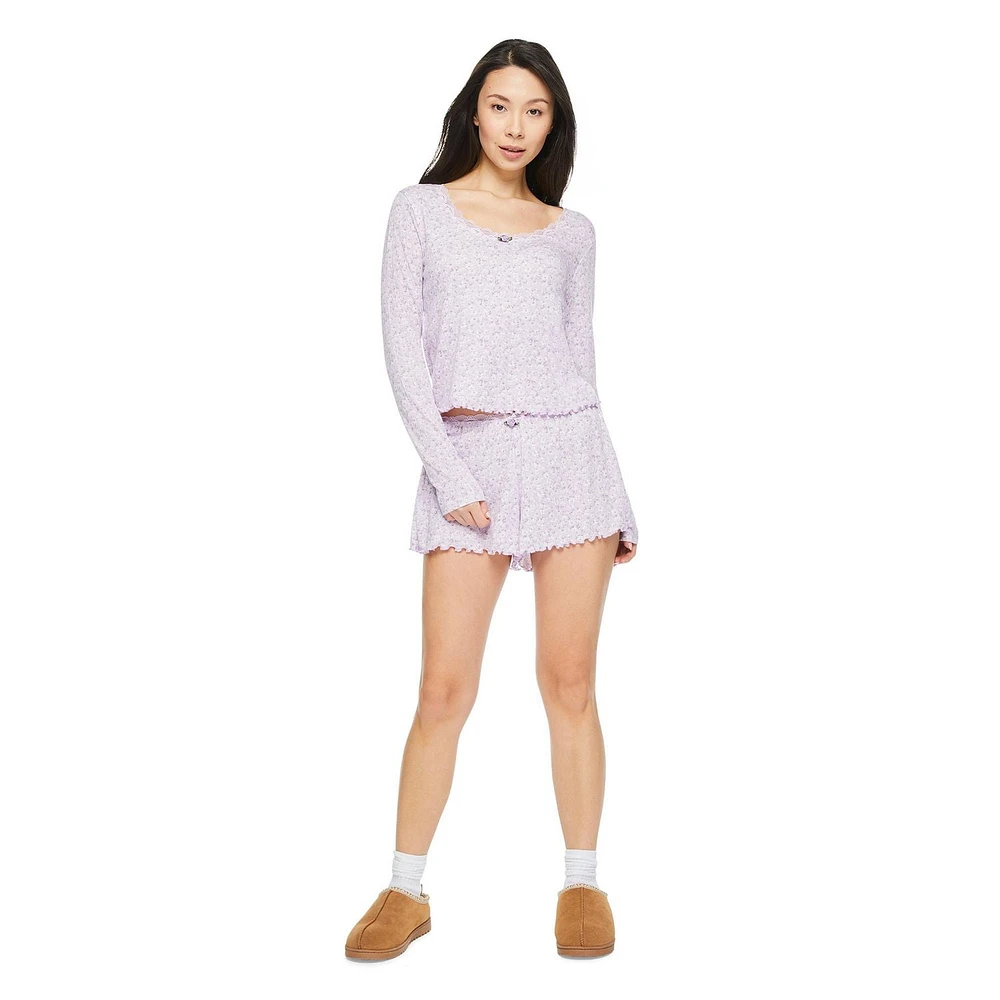 No Boundaries Women's Pajama 2-Piece Set, Sizes XS-XXL