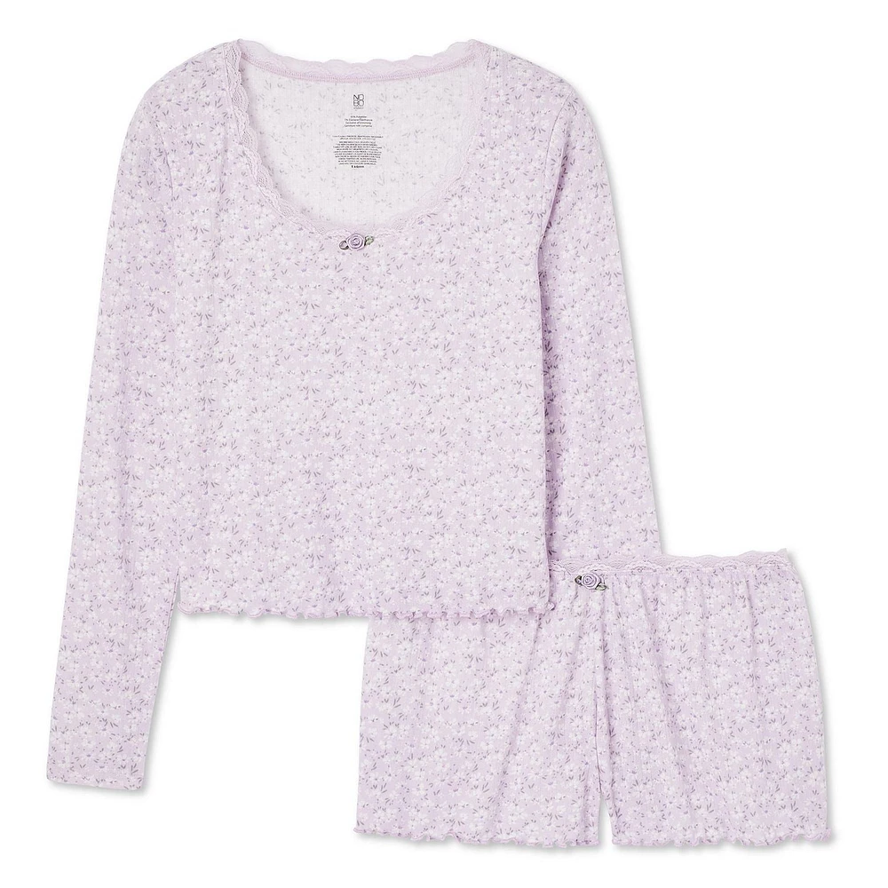 No Boundaries Women's Pajama 2-Piece Set, Sizes XS-XXL