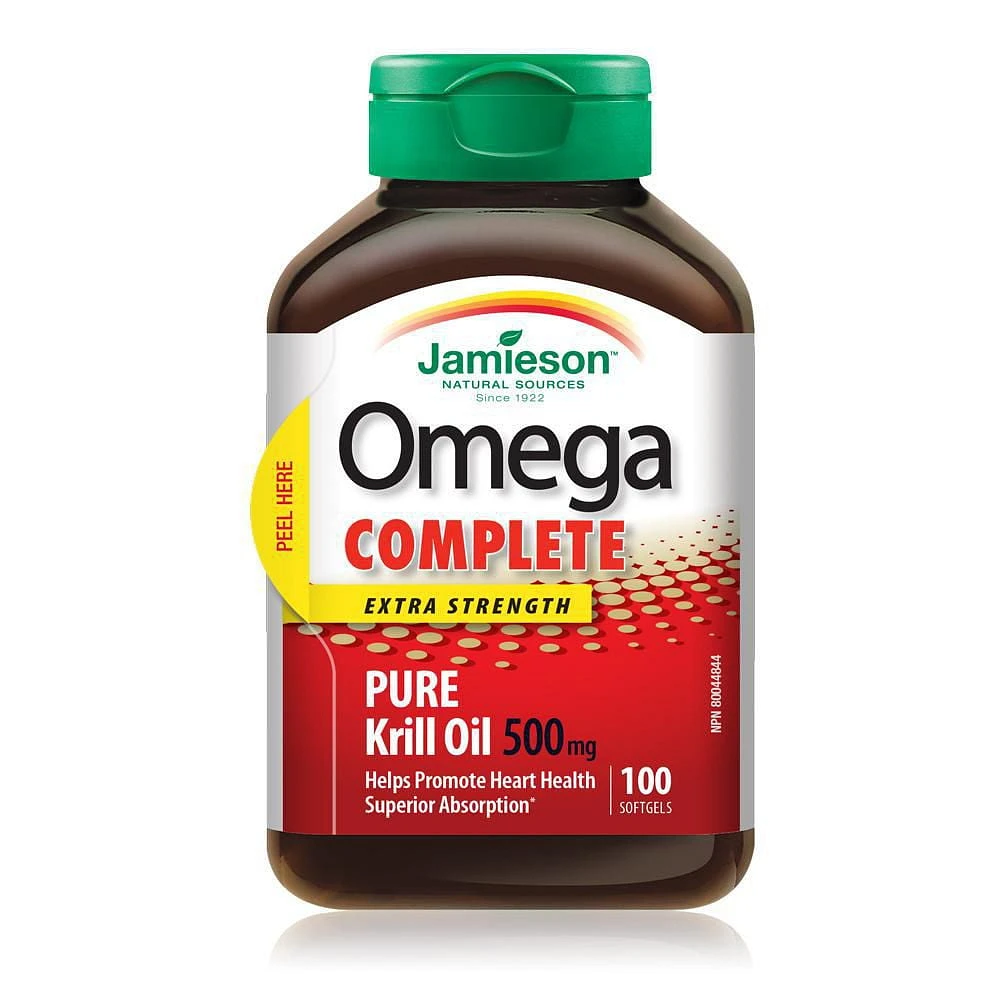 Jamieson Omega Complete Extra Strength Super Krill Oil 500 mg Softgels, 100 softgels