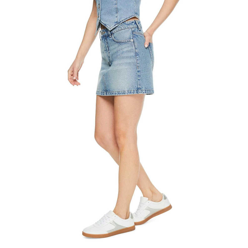 Jupe en denim No Boundaries pour femmes Tailles TP–TTG