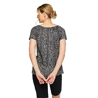 Iyla Women's Burnout Peasant Top
