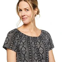 Iyla Women's Burnout Peasant Top
