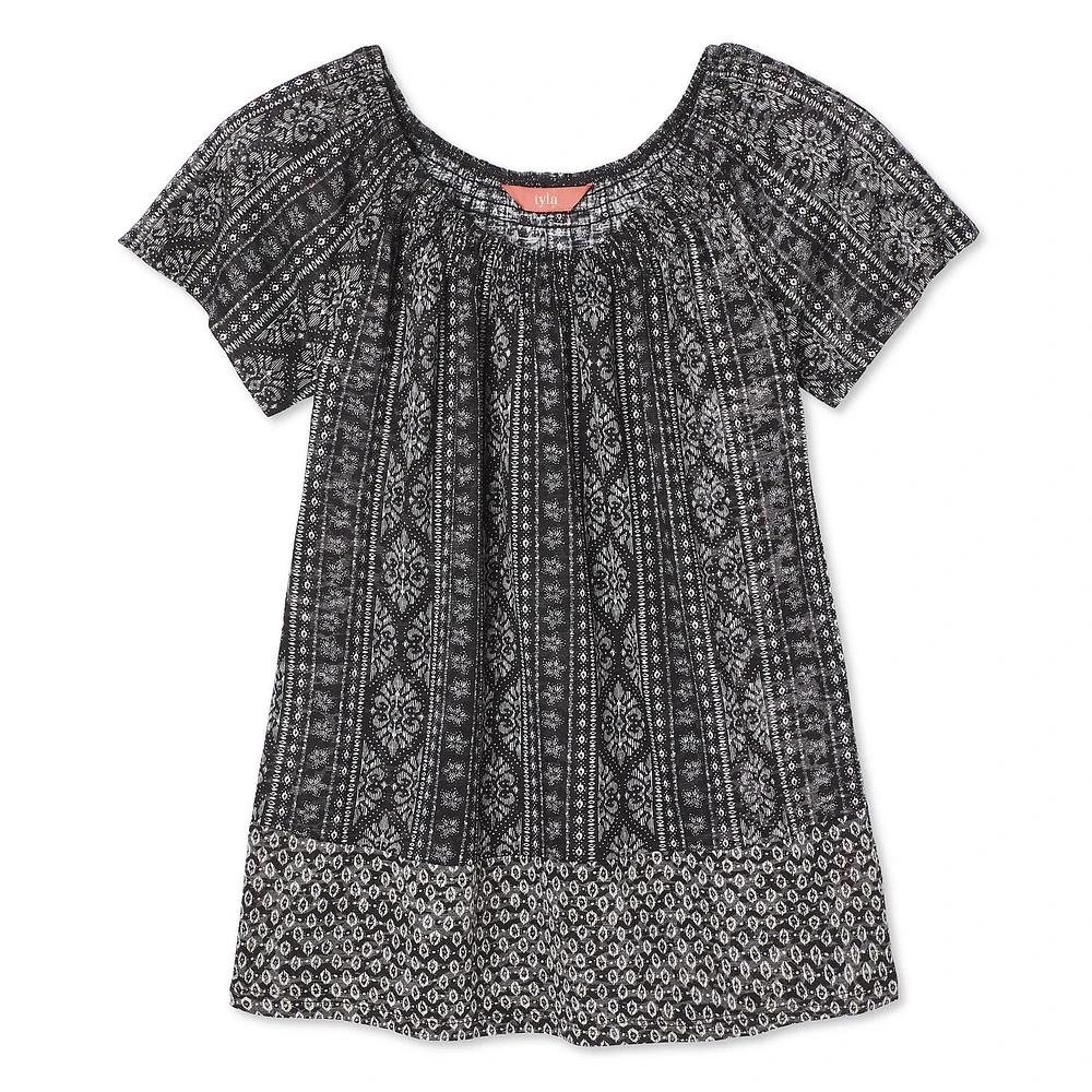 Iyla Women's Burnout Peasant Top