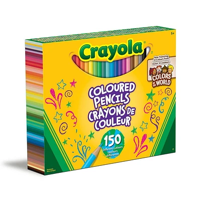 Crayola Coloured Pencils featuring Colors of the World, 150 Count, 150 different colours