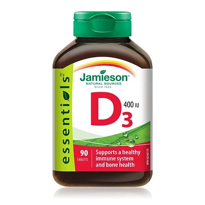 Jamieson Vitamin D3 400 IU Tablets, 90 tablets