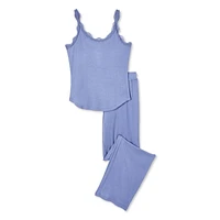 Ensemble 2 pièces avec camisole en tricot côtelé George pour femmes Tailles TP–TTG